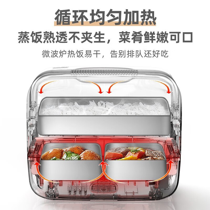 小熊(Bear) 电热饭盒 加热 保温 双层1.5L 保温 热饭便当饭餐盒304不锈钢内胆 DFH-B17K2高清大图