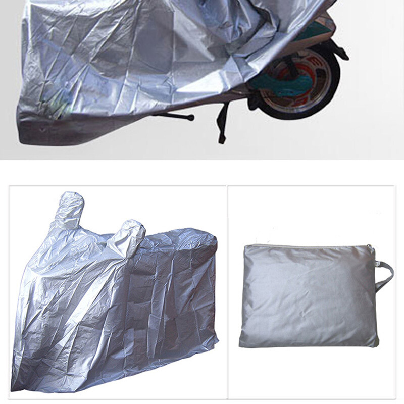 防雨罩摩托车防雨防尘车罩防水两用银灰色电动车骑行雨衣 均码