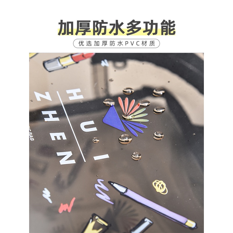 防水化妆包女ins风超火网红盒便携大容量化妆品刷旅行收纳洗漱袋收纳袋 三维工匠高清大图