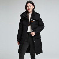 羽绒棉服2024年冬季新款韩版加厚中长款时尚百搭保暖棉袄棉衣外套 M 黑色