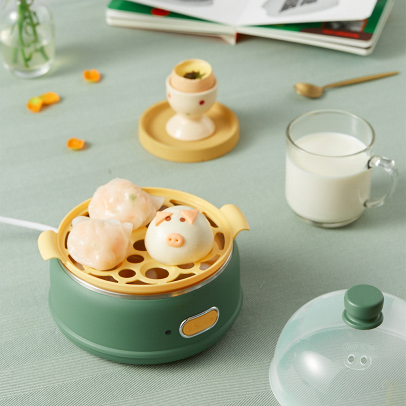 小熊(bear)煮蛋器 双层家用蒸蛋器防干烧蒸蛋机 zdq-b14e8 绿色