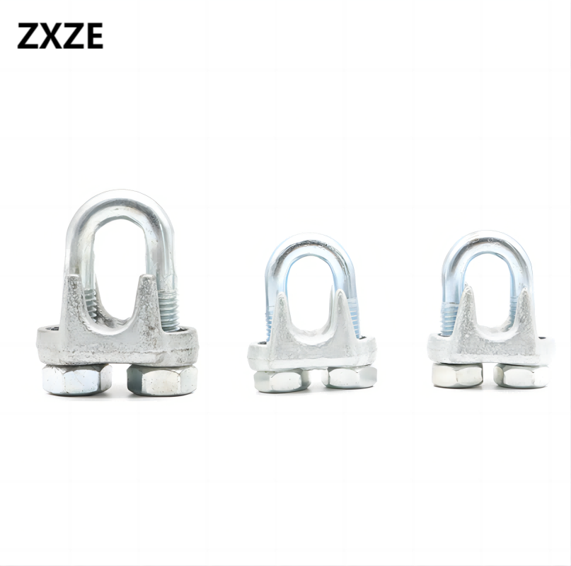 ZXZE U型固定夹头 M12mm 用于起重设备港口码头钢丝绳锁扣 卡头紧固夹头 卡扣固定