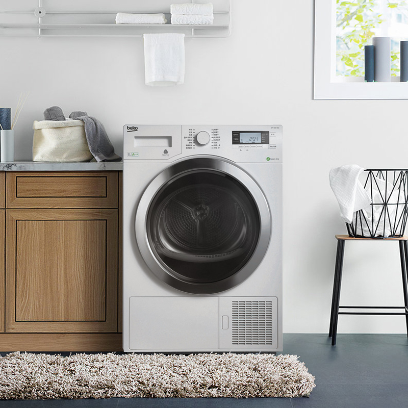 倍科(beko) DPY8505GXSB1 8公斤 全自动滚筒干衣机烘干机 热泵式干衣机 欧洲原装进口(银色)高清大图