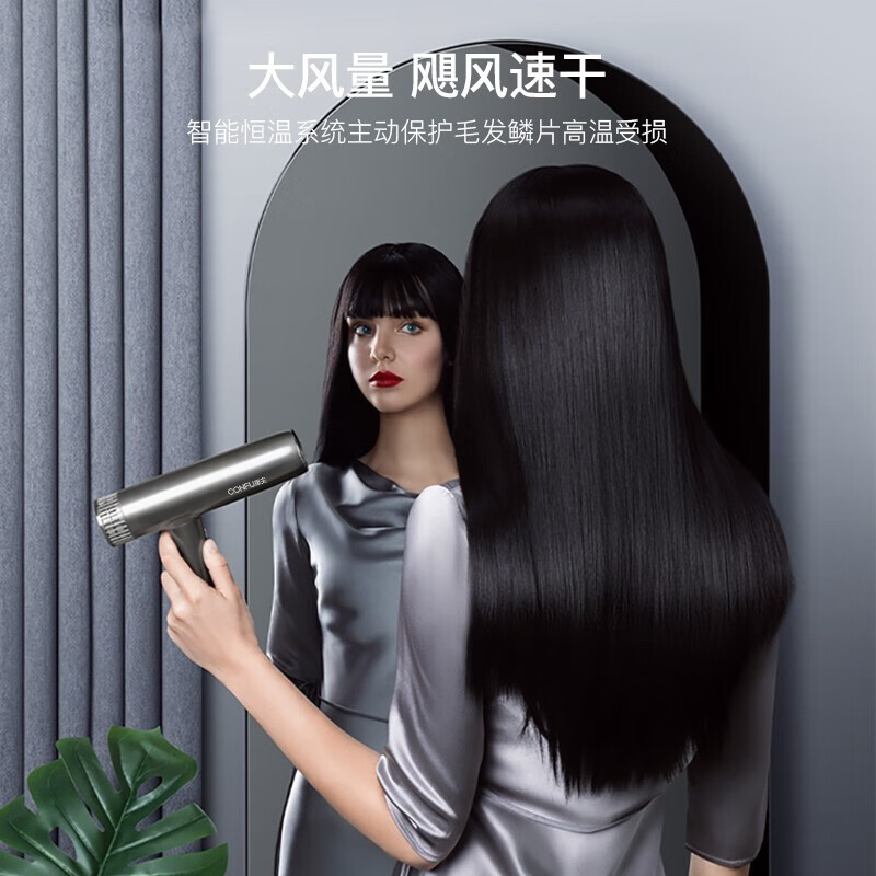 康夫(CONFU)高速电吹风机 KF-K9 钛金灰 (单位:台)高清大图
