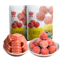 狮客[苏宁自主品牌][两包装]山楂酪+山楂球 208g*2 休闲零食果干蜜饯消食开胃果脯山楂制品