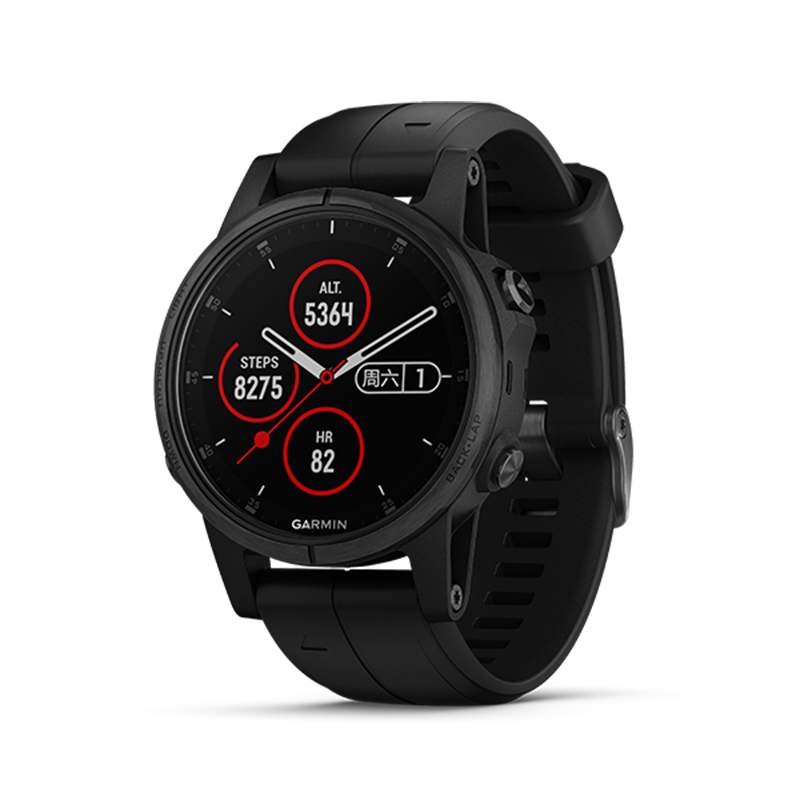 佳明GARMIN飞耐时5sPlus健身音乐时尚NFC支付GPS导航户外运动功能手表防水100m(中文蓝宝石版 深邃黑)