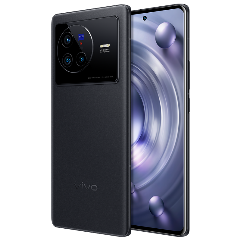 vivo X80 8GB+256GB 至黑 蔡司专业影像 天玑9000旗舰芯片 双电芯80W闪充 全新5G智能拍照全网通手机