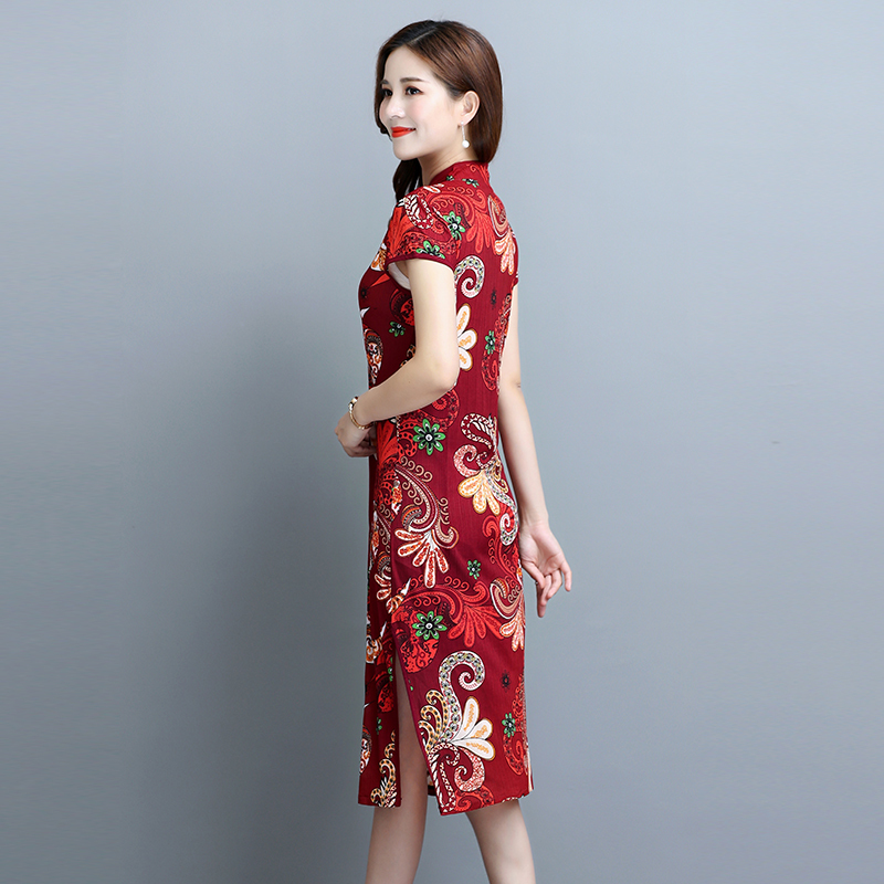 中老年人女夏装结婚宴礼服婚庆中年妈妈婆婆高贵婚礼旗袍连衣裙子