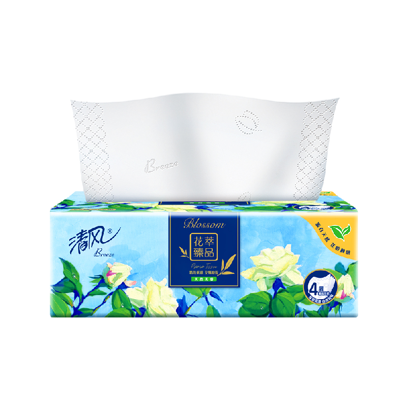 清风BR41SHCE清风花萃臻品4层80抽18包装抽取式面巾纸/BR41SHCE（单位：箱）箱高清大图