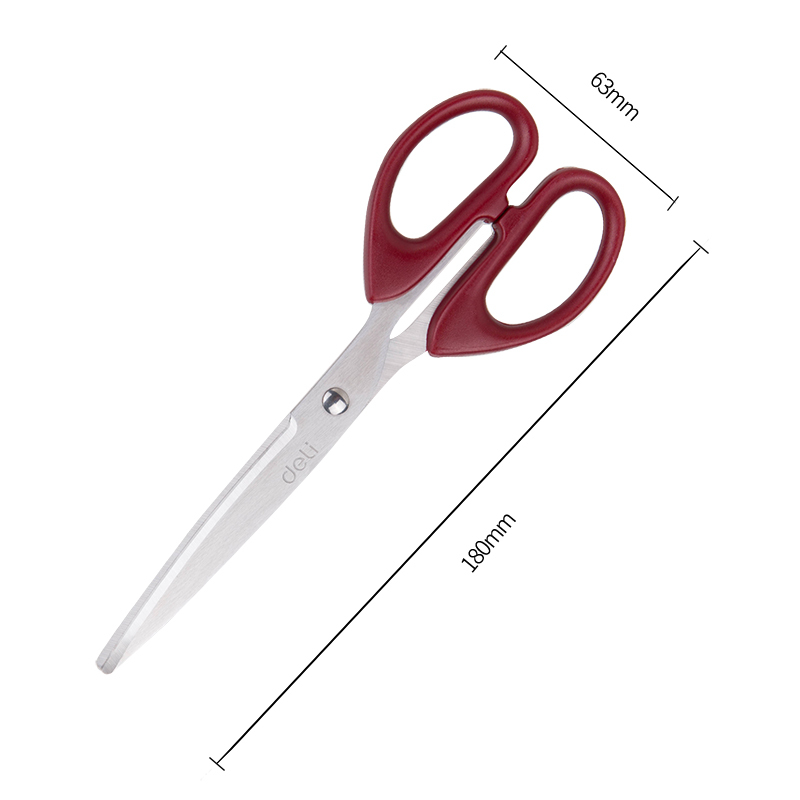 得力(deli)6009剪刀180mm(单位:把)美工剪刀裁剪剪刀财务办公用品 剪/刀/尺 颜色随机