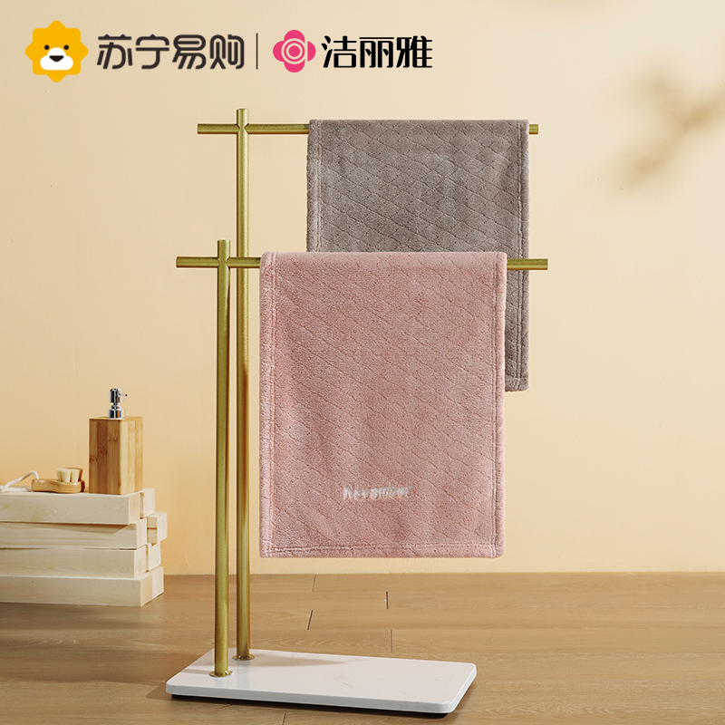 洁丽雅毛巾洗脸比纯棉洗澡家用柔软珊瑚绒吸水不掉毛干发面巾814-1