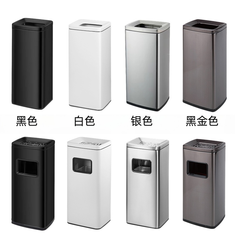 黎珞兴垃圾桶烤漆黑25*25*65cm个高清大图