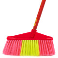 兰诗（LAUTEE）SB-0318 扫把笤帚 环卫物业木柄塑料丝扫帚红斜杆大号硬毛宽头-10个装