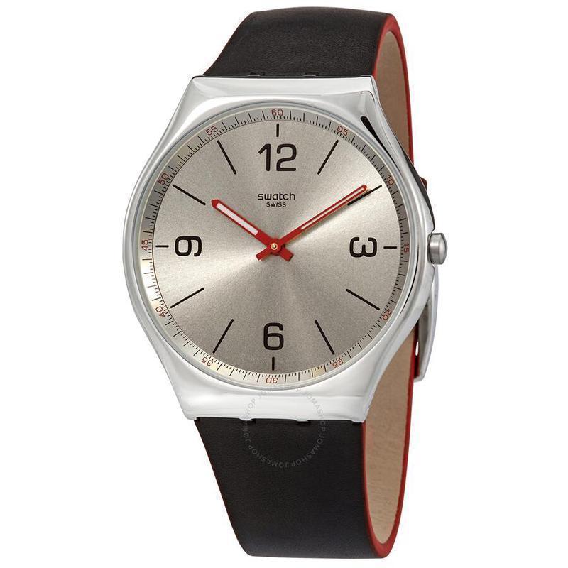 斯沃琪swatch 男表 新款skinmetal 时尚休闲简约百搭 皮带石英表男表