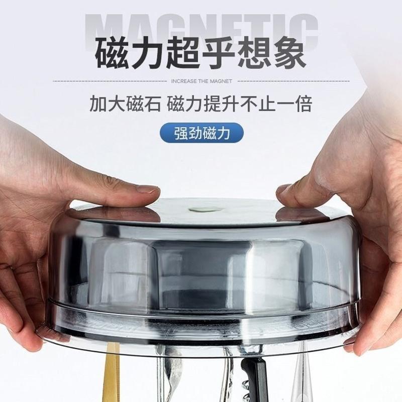 全磁小号双层[透明灰] 全磁拉饵盘地插强磁卡扣三合一 支架钓箱钓椅饵料鱼饵散炮盆通用