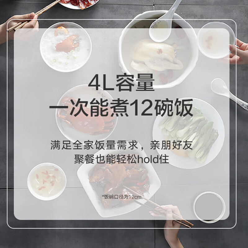 格力家用智能IH多功能大容量3-4个人电饭锅 节能电饭煲柴火饭粗粮饭煮粥锅铁釜不粘锅煮饭锅GDCF-4018C 4L