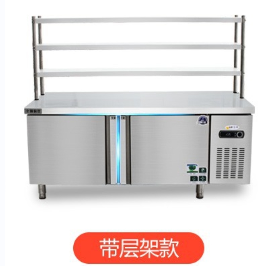全钢全铜自动回门直冷平冷工作台连台架1800*800*1400冷冻柜保鲜案板式厨房冰柜操作台冰箱商用奶茶店高清大图