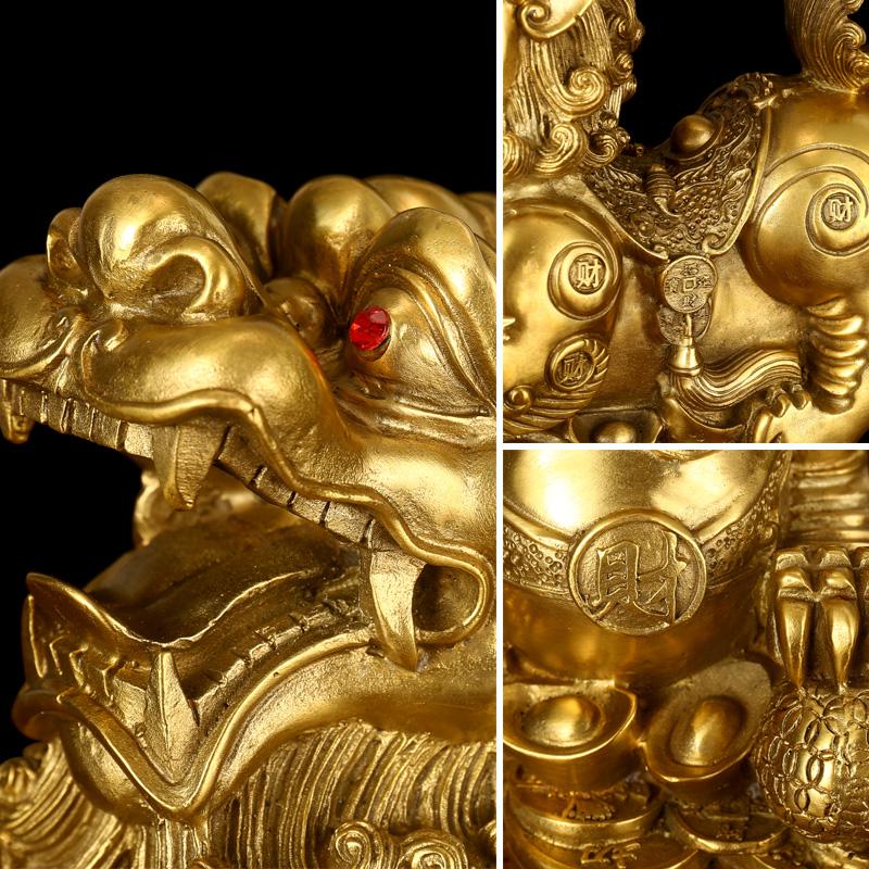美帮汇铜貔貅摆件大号一对铜貔貅家居办公室桌装饰工艺品高清大图