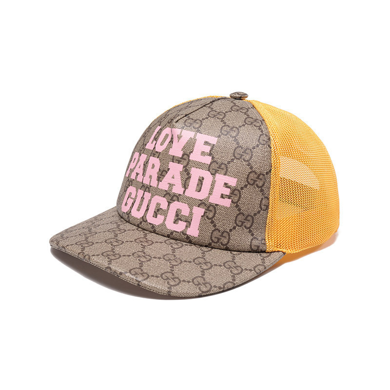 古驰 gucci 男女同款织物love parade网眼帽子棒球帽鸭舌帽696849 4h