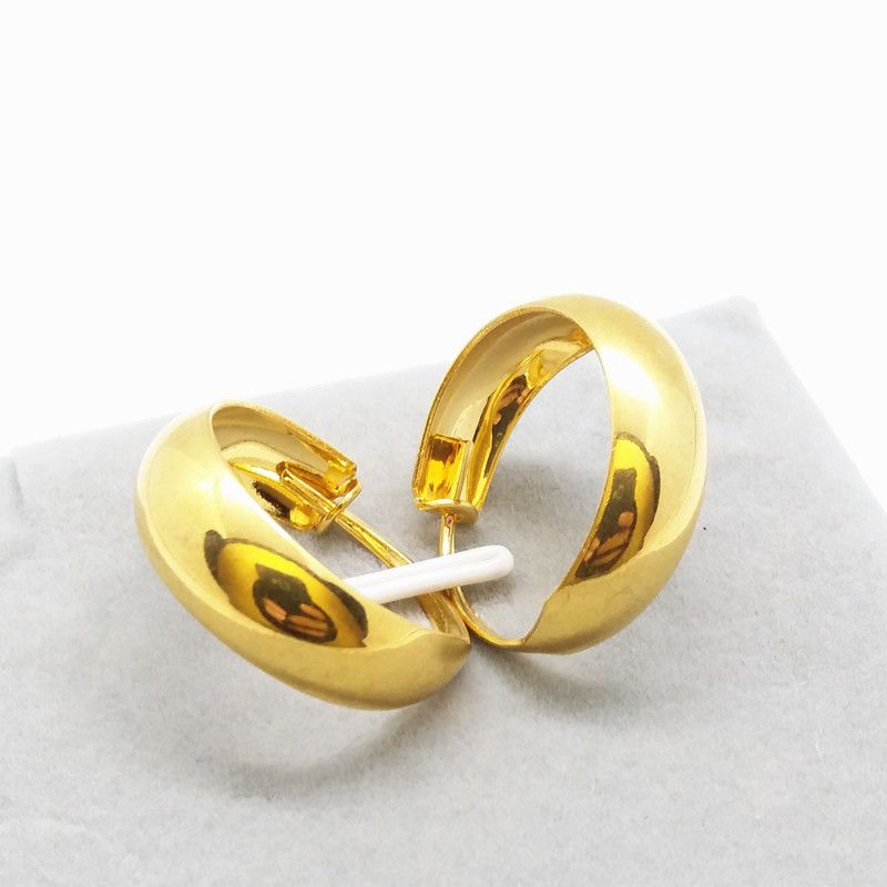 中老年复古镀金耳环沙金耳环送妈妈奶奶长辈耳圈耳坠饰品礼物光面耳环