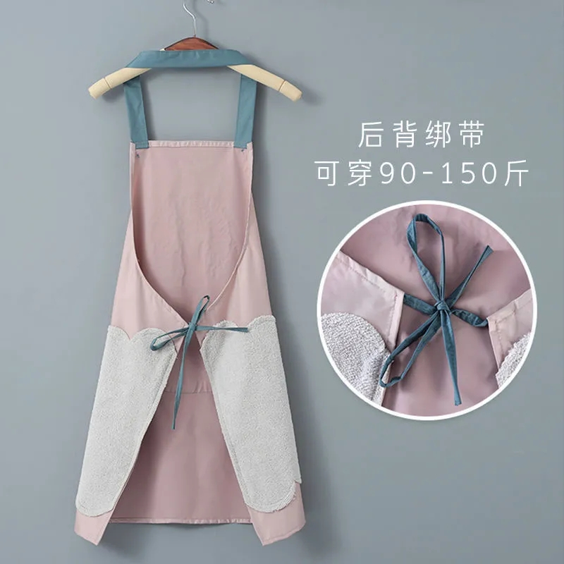 围裙女厨房家用防水防油时尚可爱工作服夏季家务做饭上班情侣围腰
