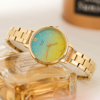 Casio/卡西欧女士手表SHEEN时尚潮流防水女表正品石英表SHE-4528 SHE-4548G-2A人造蓝宝石+渐变表盘