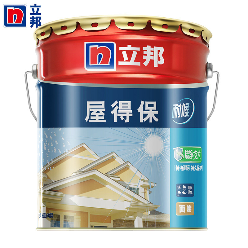 立邦漆外墙面漆乳胶漆油漆涂料屋得保耐候面漆 16L