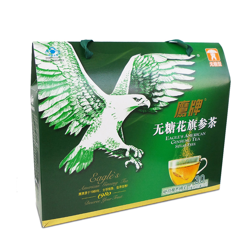 鹰牌 西洋参 无糖花旗参茶餐粉 90g(3g/包*10包*3罐)西洋参茶 礼盒装