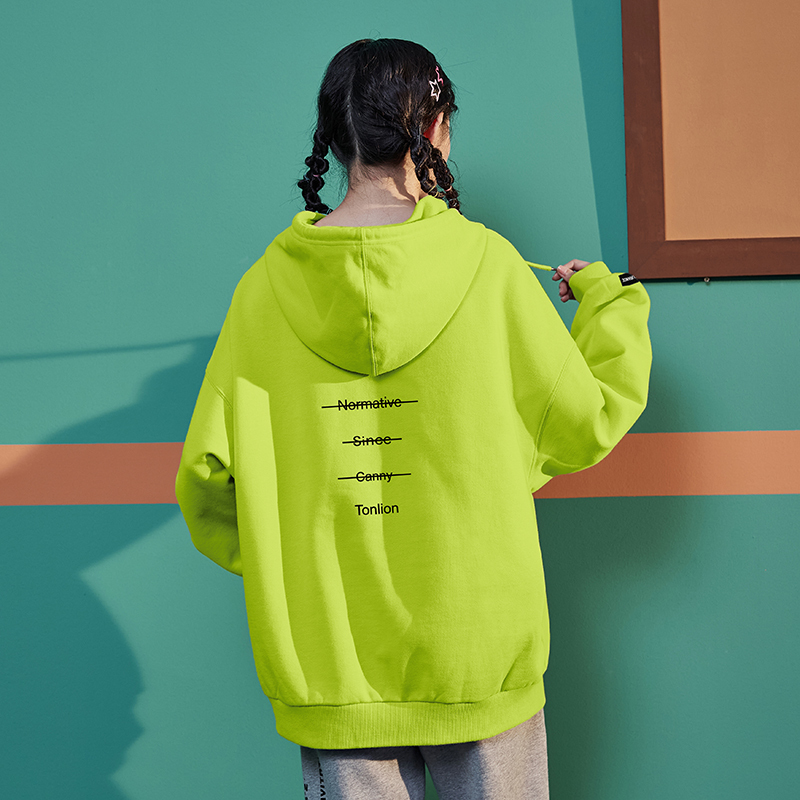 [200元任选3件]唐狮新款连帽卫衣女秋季设计感小众overize闺蜜外套in