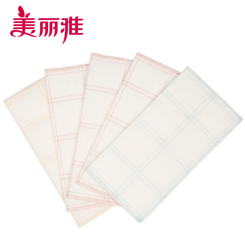 美丽雅 洗碗巾抹布家用厨房洗碗洗盘子吸水性好8层3片加大洗碗巾