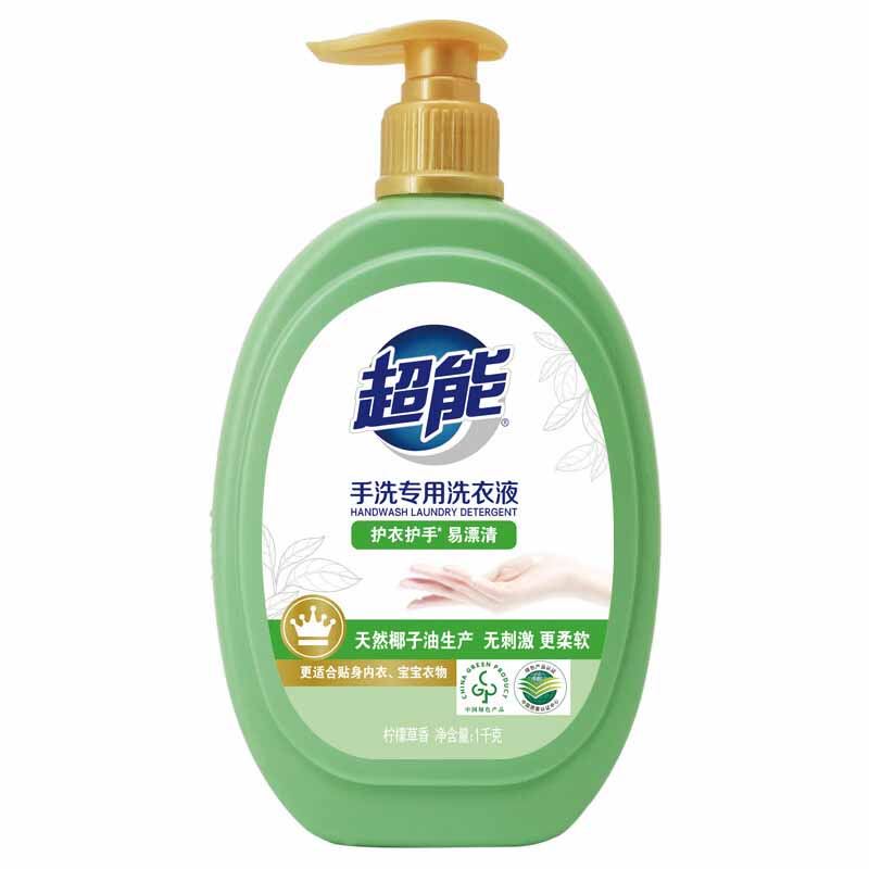 超能洗衣液手洗专用温和护手护衣易漂洗无残留洁净呵护1kg