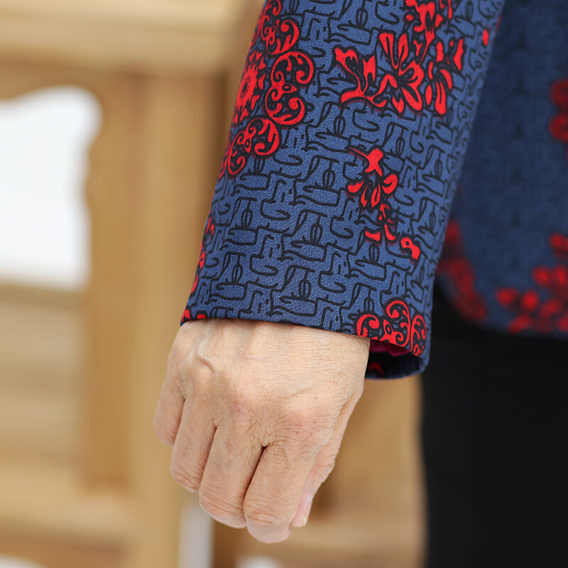 老年人春装薄款奶奶装唐装外套老太太秋装长袖上衣6070岁女褂子