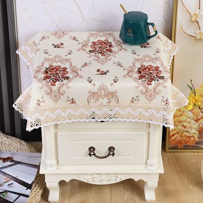 床头柜布罩一对卧室北欧欧式洗衣机微波炉冰箱防尘布万能盖布盖巾 小咖花 55*55cm方形