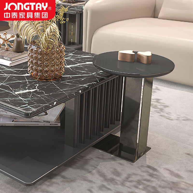 中泰(jongtay)沙发边几烟办公室小茶几轻奢现代高档方形0.42米 J-HSS-Q04高清大图