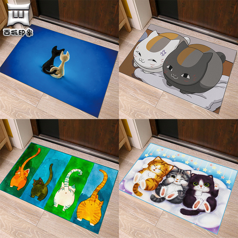可爱猫咪日式地垫3d入户垫进客厅地毯卧室脚垫垫浴室防滑垫