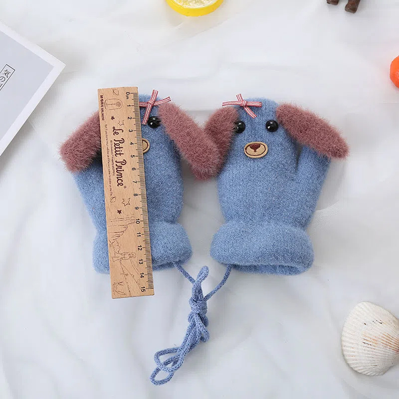 0-3-6周岁中幼儿童手套冬季保暖宝宝小兔子小孩加绒加厚男女新款莎丞