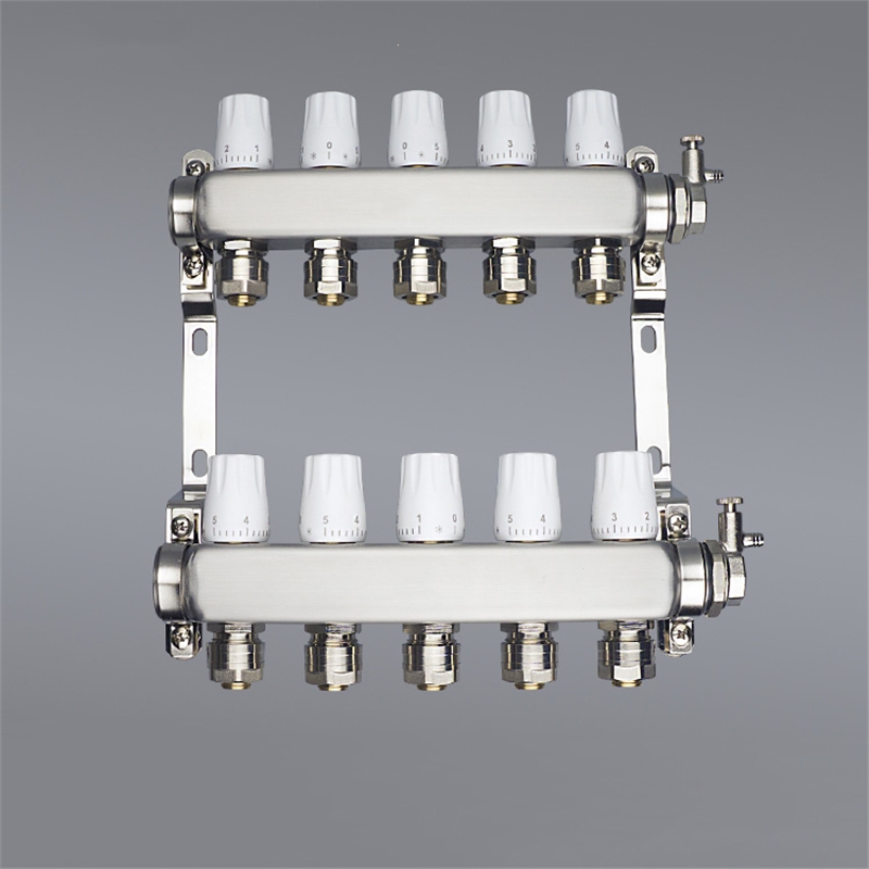 古达不锈钢分水器304家用新款地热地暖管放水阀大流量地暖分水器套阀