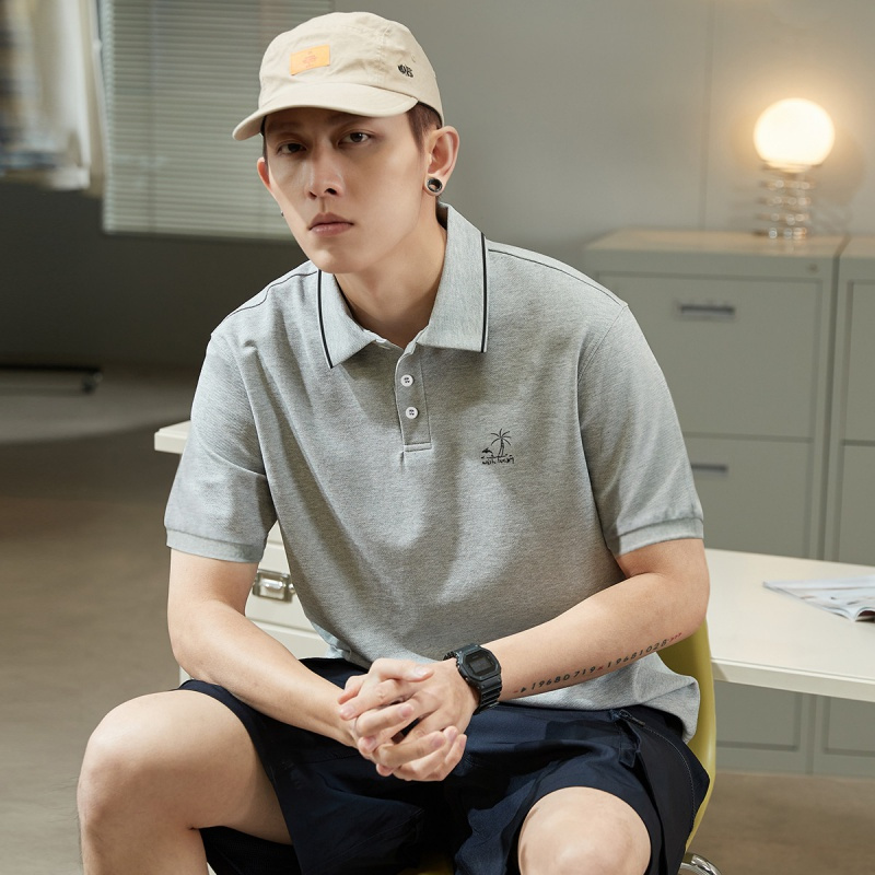 [1.5折价41元]唐狮 polo衫男男式T恤POLO衫短袖POLO衫绣花短袖POLO