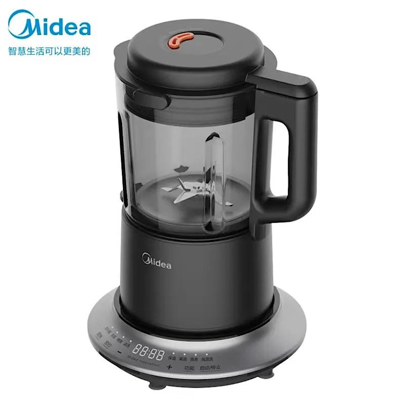 美的(Midea)轻音破壁机家用便携多功能大容量豆浆机一键清洗预约果汁机小型榨汁豆浆奶昔辅食料理机 灰色ABL8056A