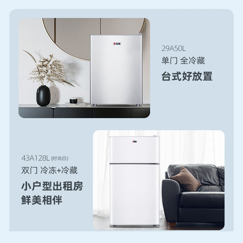 志高(CHIGO)电冰箱家用迷小型双开门省电节能宿舍租房办公室冷藏冷冻迷你_双门银①①⑧一级能效