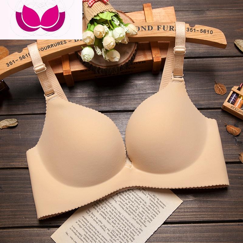 七斓一片式无痕无钢圈聚拢小胸性感厚内衣聚拢调整型文胸胸罩