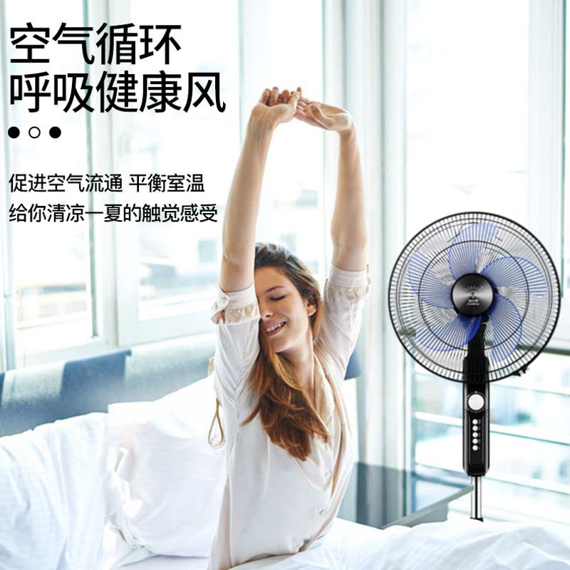 钻石牌电风扇家用机械宿舍摇头电扇14寸立式定时遥控台落地扇耐用实惠价老品牌学生宿舍厂房 铝叶遥控图片