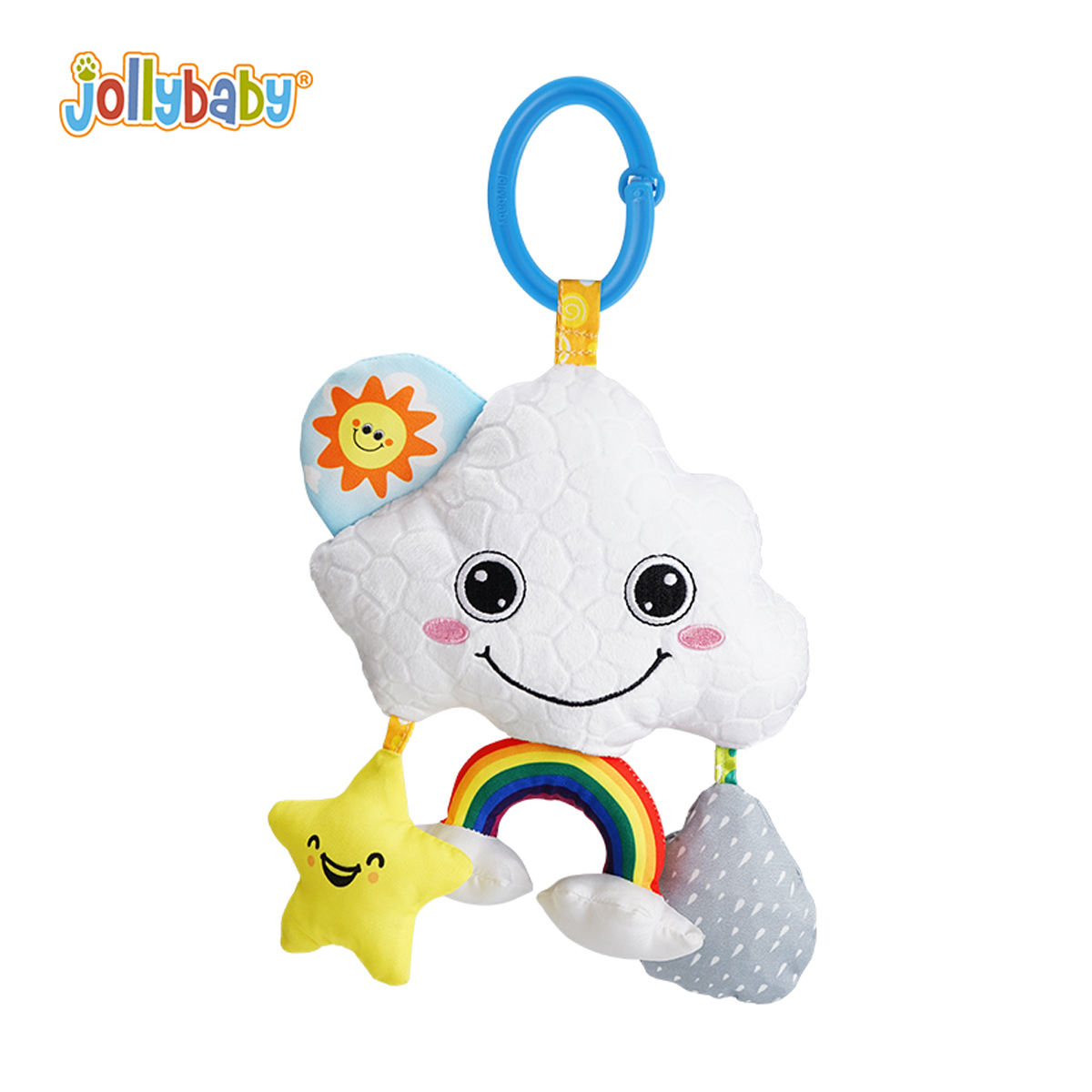 jollybaby音乐云朵月亮拉铃婴儿推车玩具挂件3-6月宝宝床绕1663高清大图