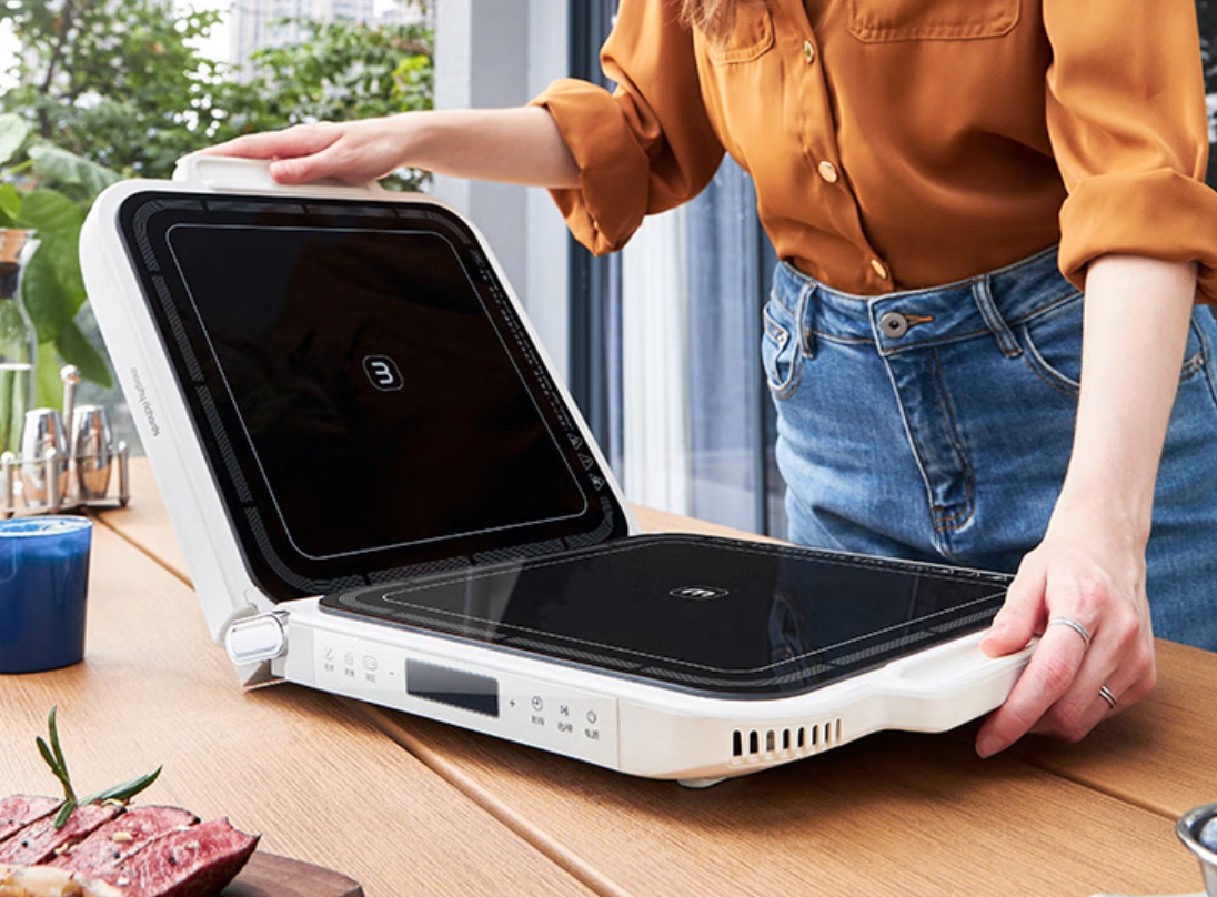 摩飞电器多功能锅折叠料理锅三代家用电陶炉火锅专用锅涮烤肉一体的分体式鸳鸯锅新款围炉聚会嗨吃盘MR9188高清大图