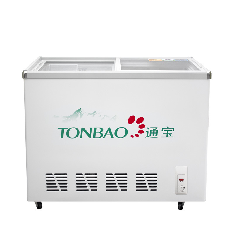 通宝 (TONBAO) SCD-178 卧式冷柜双温冷冻冷藏冰柜便利店商用玻璃门展示柜饮料雪糕柜