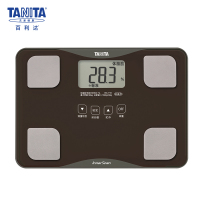 日本百利达(TANITA)家用精准电子秤 人体健康秤BC-718 棕色 测量十项人体数据 大称面更稳固