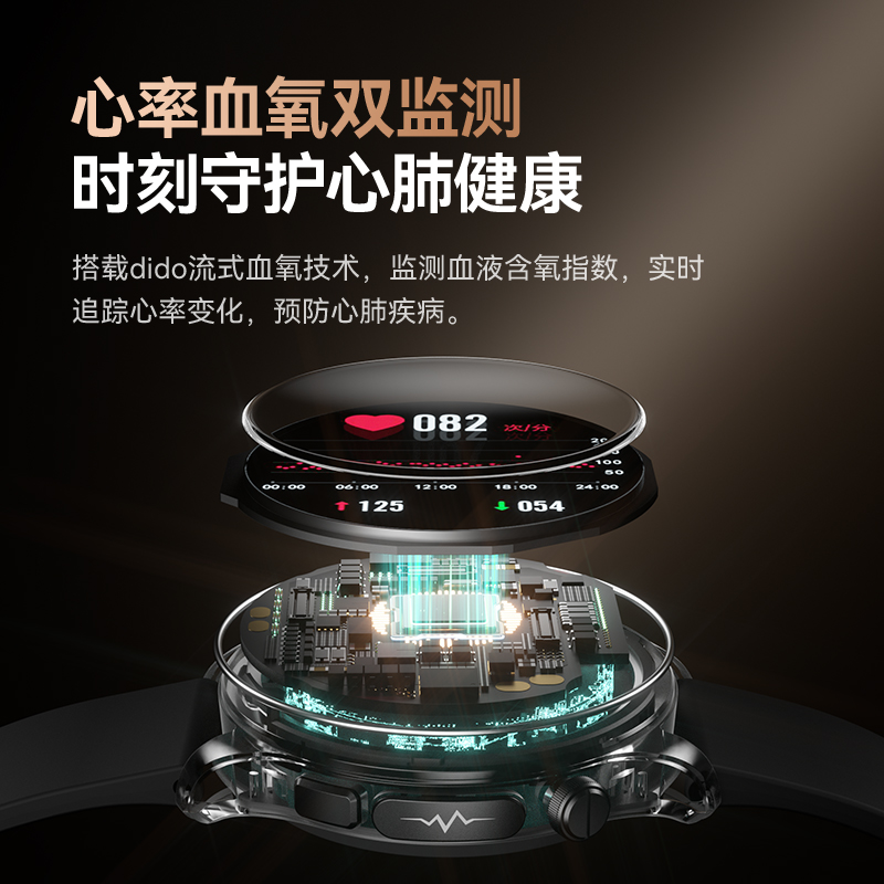 dido嘀嘟无创血糖血氧心率血压手表 E56SMax高清大图