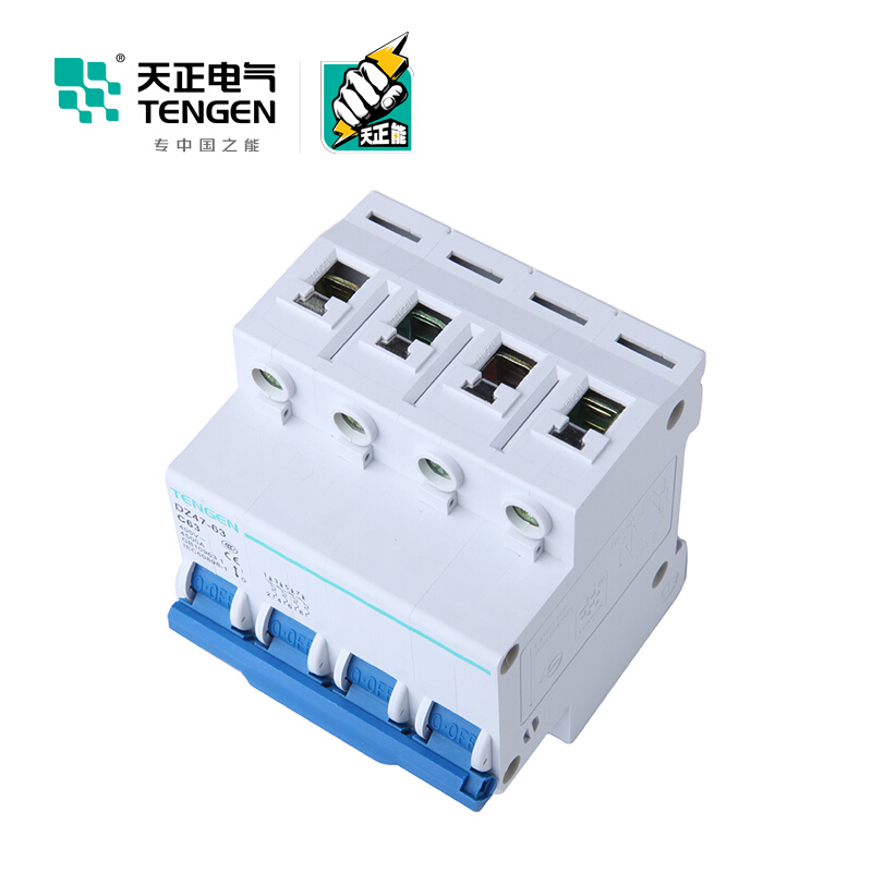天正电气 DZ47-63 4P C 63A 4.5KA 01060020364 微型断路器