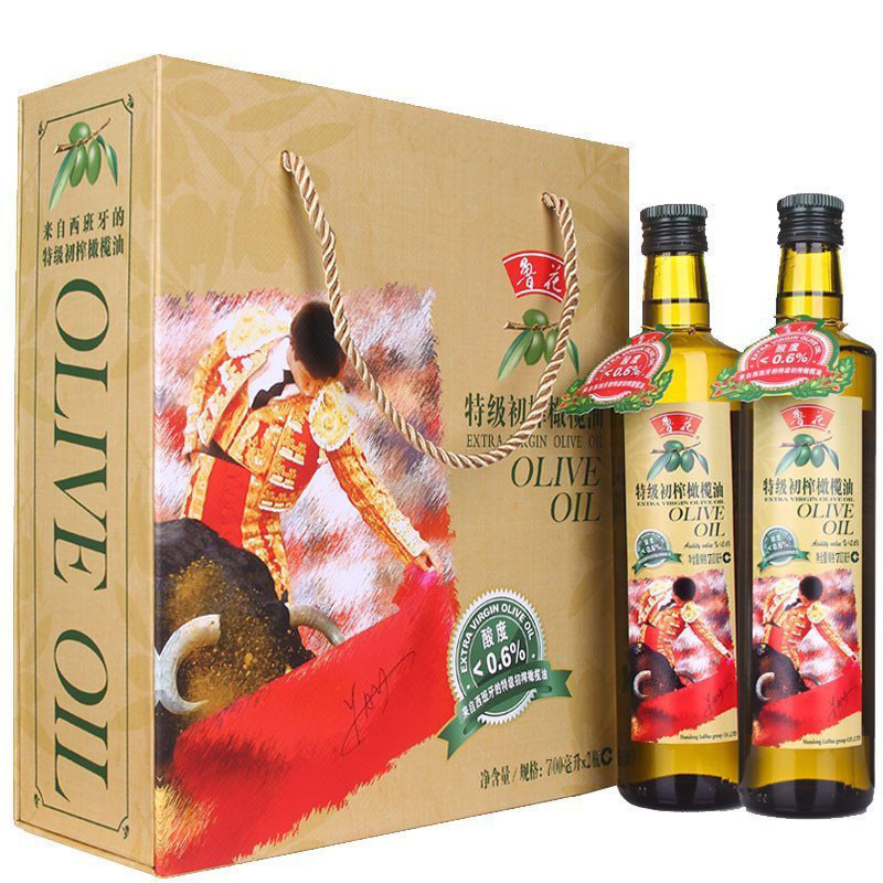 特级初榨橄榄油礼盒 700mLX2瓶 食用油礼盒装 鲁花食用油 粮油