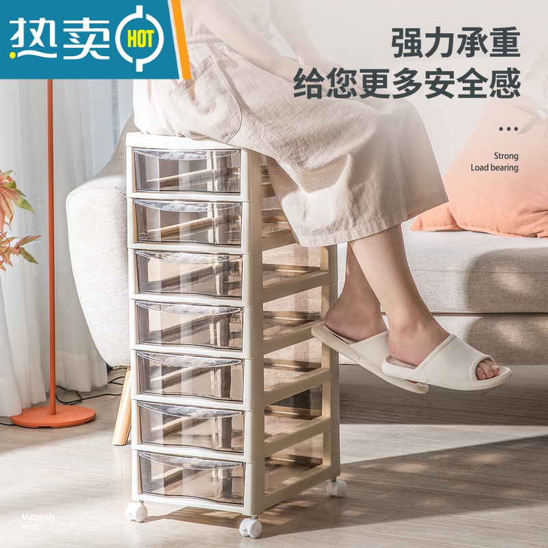 敬平化妆柜抽屉式多层置物架化妆品桌面收纳盒文件收纳柜子ins风高清大图
